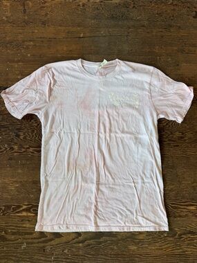 Light Pink Short Sleeve Tee with Subtle Chest Print